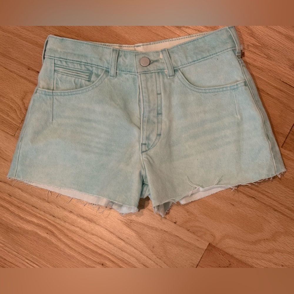 Pilcro Light Green High Waist Women's Shorts - Picture 7 of 7